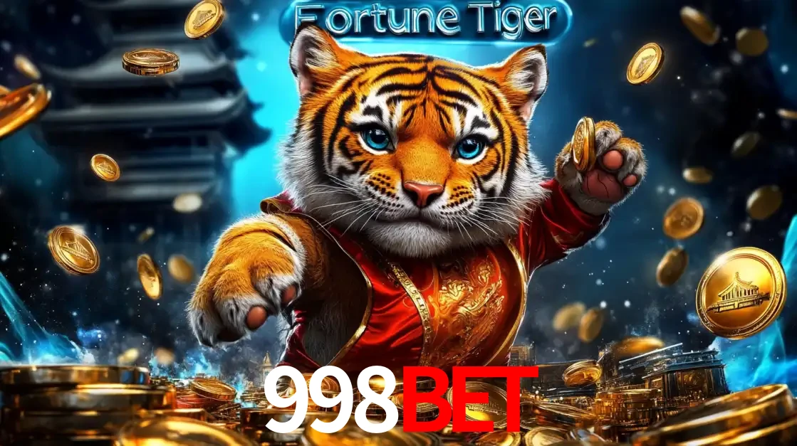Imagem promocional do jogo de slot Fortune Tiger, com um tigre majestoso em traje tradicional cercado por uma fortuna em moedas de ouro, disponível agora no cassino 998BET.